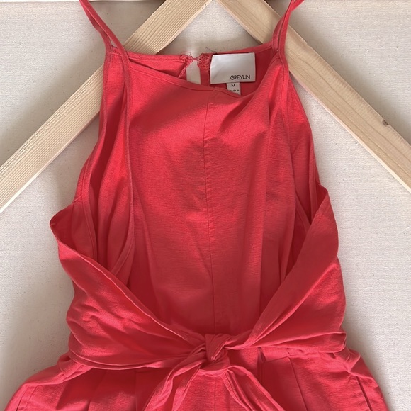 ANTHRO Greylin Cropped Wide Leg Linen Jumpsuit - Picture 4 of 7